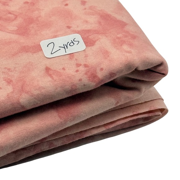 Other - Hand Dyed Cotton Fabric Mottled Batik Style Pink Rose 2 Yards Crafting